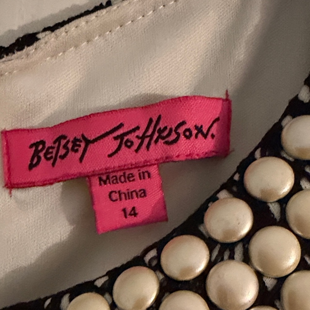 Betsey Johnson Black Lace Dress with Pearl Collar - Picture 4 of 8